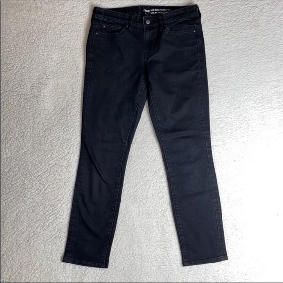 Gap Black Mid Rise Denim Skinny Fit Size 4 / 27 - Picture 6 of 7